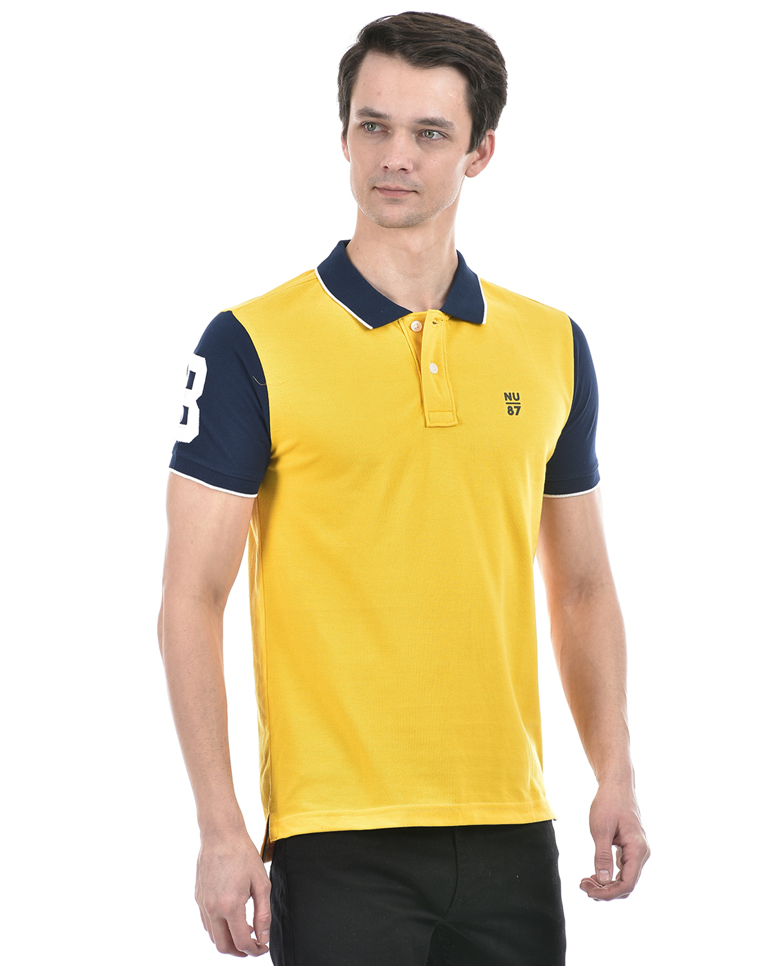 Numero Uno Men Color Block Yellow T-Shirt
